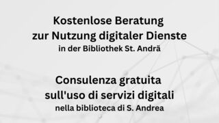 Consulenza gratuita sull'uso di servizi digitali nella biblioteca di S. Andrea